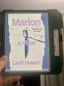 A book cover featuring Marion is showing on a Kobo Libre Colour